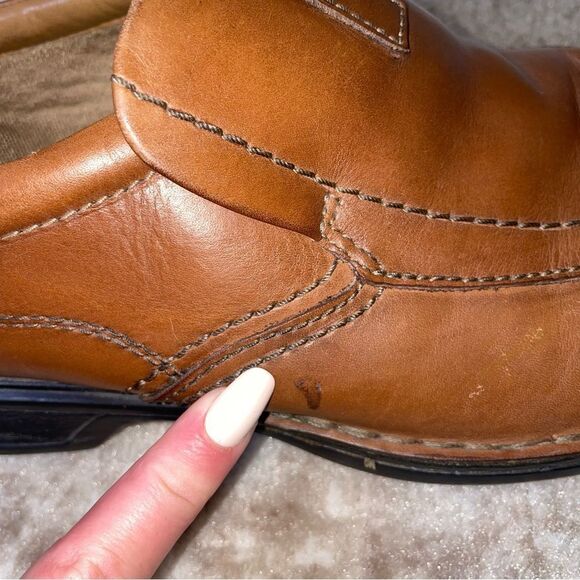 Clarks Men's Escalade Step Slip-On Loafer SZ 10 brown leather - Picture 3 of 9